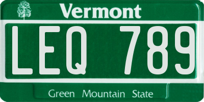 VT license plate LEQ789