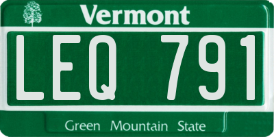 VT license plate LEQ791