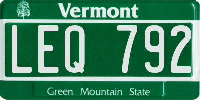 VT license plate LEQ792