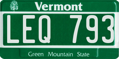 VT license plate LEQ793