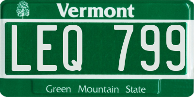VT license plate LEQ799