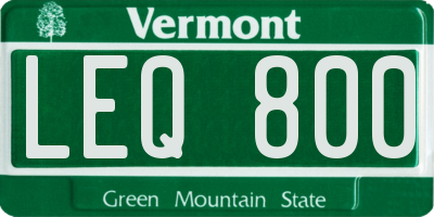 VT license plate LEQ800