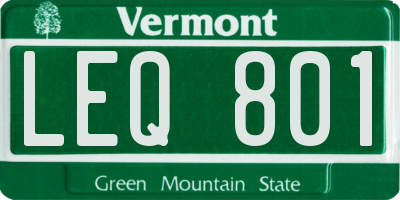 VT license plate LEQ801