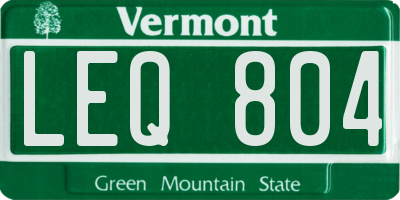 VT license plate LEQ804