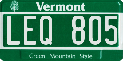 VT license plate LEQ805