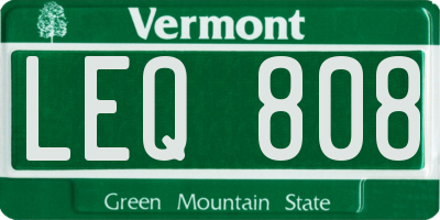 VT license plate LEQ808