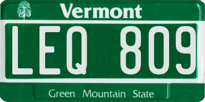 VT license plate LEQ809