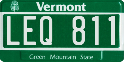 VT license plate LEQ811
