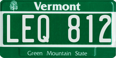 VT license plate LEQ812