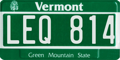 VT license plate LEQ814
