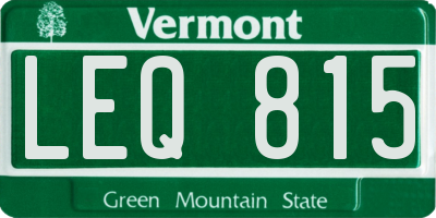 VT license plate LEQ815