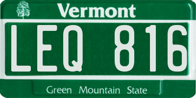 VT license plate LEQ816