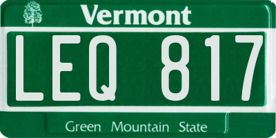 VT license plate LEQ817