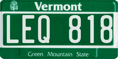 VT license plate LEQ818
