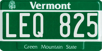 VT license plate LEQ825