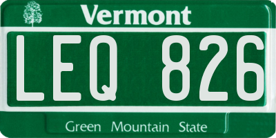 VT license plate LEQ826