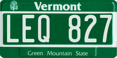 VT license plate LEQ827