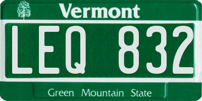 VT license plate LEQ832