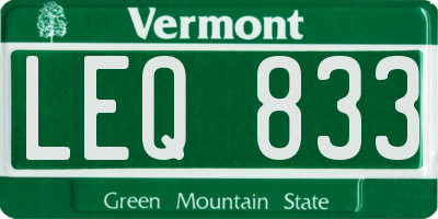 VT license plate LEQ833