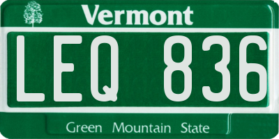 VT license plate LEQ836
