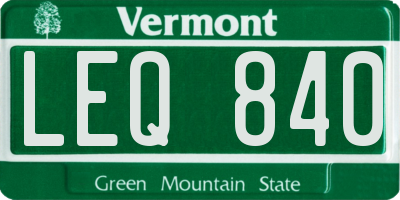 VT license plate LEQ840