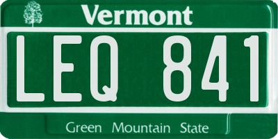 VT license plate LEQ841