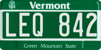 VT license plate LEQ842