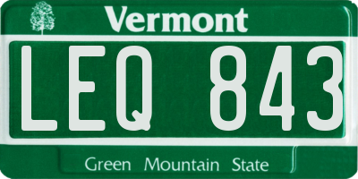 VT license plate LEQ843