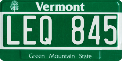 VT license plate LEQ845