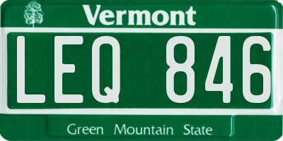 VT license plate LEQ846