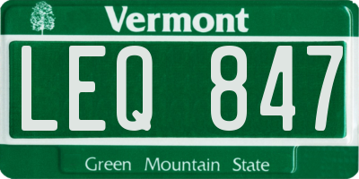VT license plate LEQ847