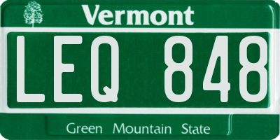 VT license plate LEQ848