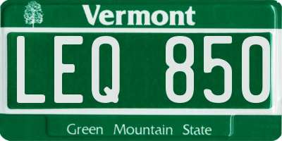 VT license plate LEQ850