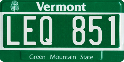 VT license plate LEQ851