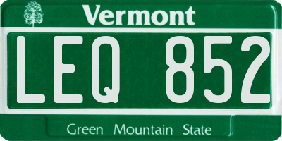 VT license plate LEQ852