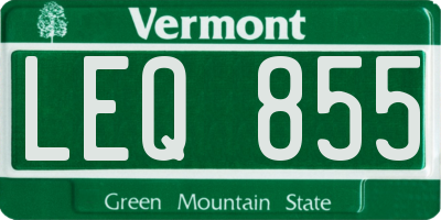 VT license plate LEQ855