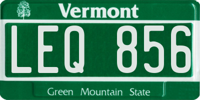 VT license plate LEQ856