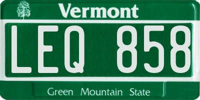 VT license plate LEQ858