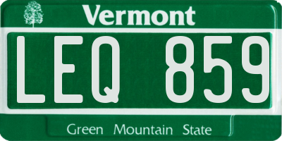 VT license plate LEQ859