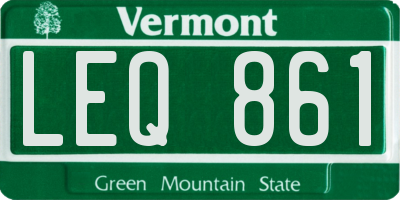 VT license plate LEQ861