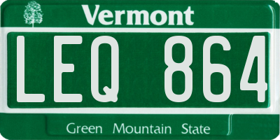 VT license plate LEQ864