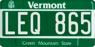VT license plate LEQ865