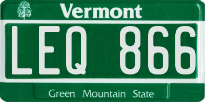 VT license plate LEQ866