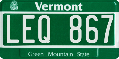 VT license plate LEQ867