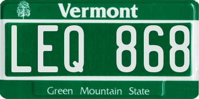 VT license plate LEQ868