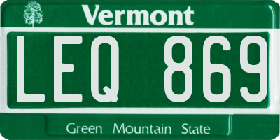 VT license plate LEQ869