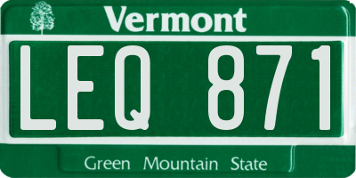 VT license plate LEQ871