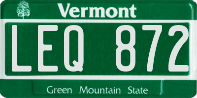 VT license plate LEQ872
