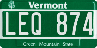 VT license plate LEQ874