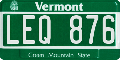VT license plate LEQ876